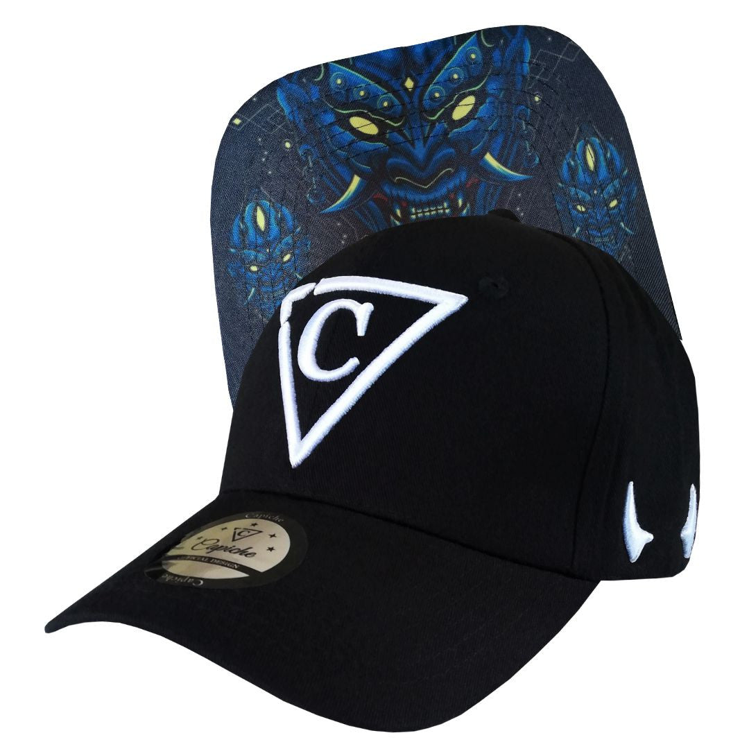 Devilish Curved Baseball Cap - Black - Capiche Caps Curved Cap