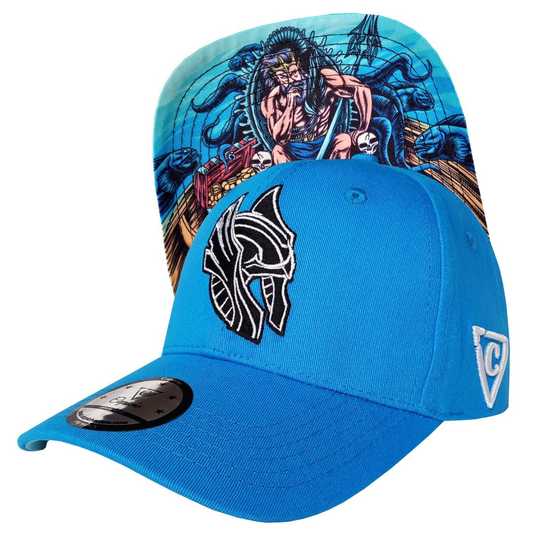 Njord Curved Baseball Cap - Blue - Capiche Caps Norse Mythology