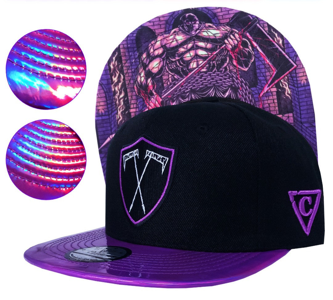 The Executioner Snapback - Black/Purple Holographic - Capiche Caps Purple