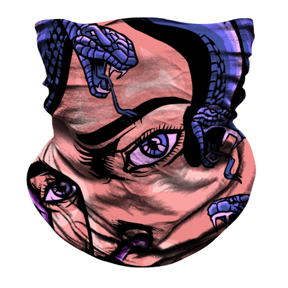 Medusa Biker Mask - Purple/Beige - Capiche Caps Purple