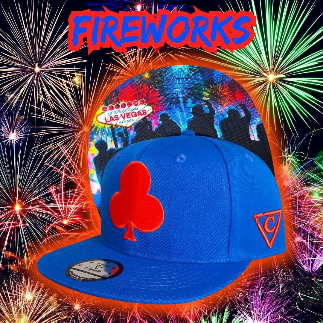 Fireworks Snapback - Blue - Capiche Caps Casino