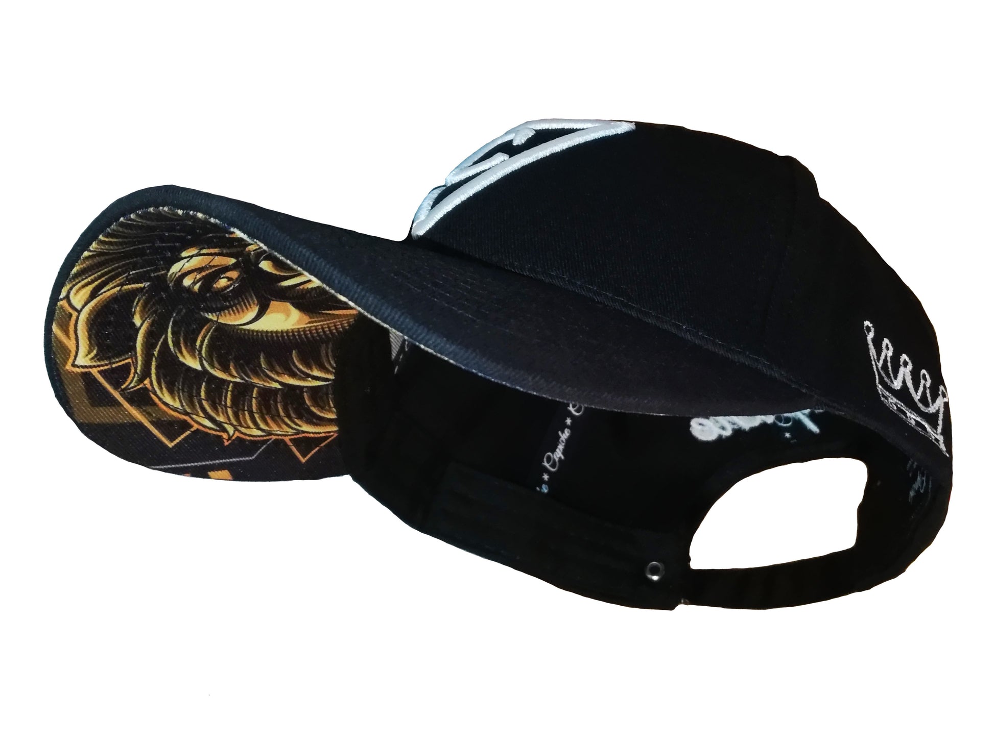 Mighty Lion Curved Baseball Cap - Black - Capiche Caps Curved Cap