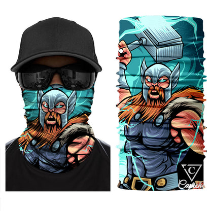 Thor Biker Mask - Blue/Orange - Capiche Caps Biker Mask