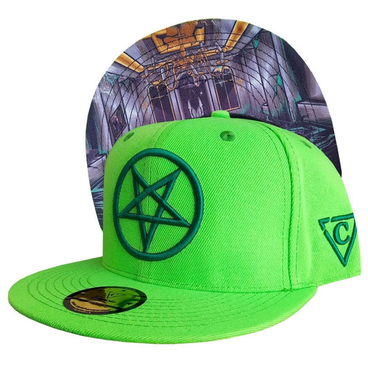 Cursed Mansion Snapback - Neon Green - Capiche Caps Green