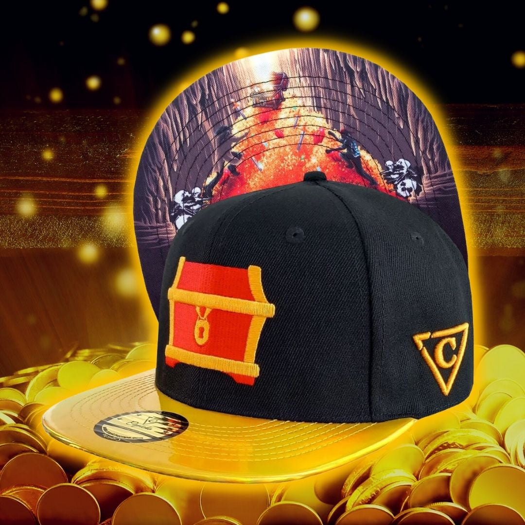 Go For Gold Snapback - Black/Gold Holographic - Capiche Caps Black