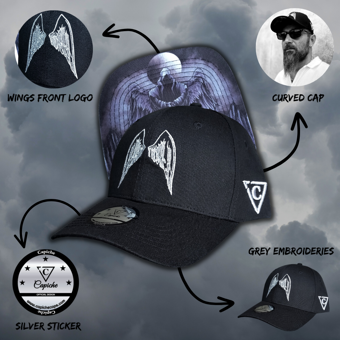 Grim Curved Cap - Black - Capiche Caps All Products Released