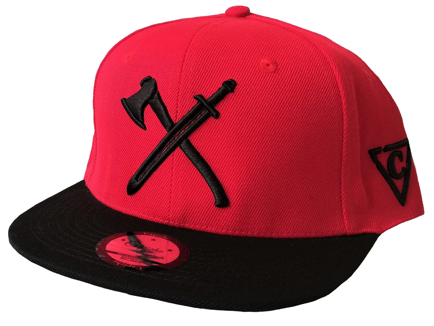 Capiche Winged Hussar Warrior Red Black Snapback Cap (4).jpg