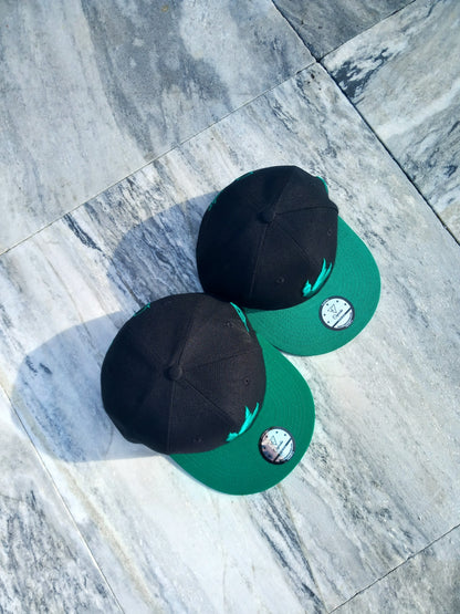 DAD&CHILD Set T-rex - Black/Green - Capiche Caps Black