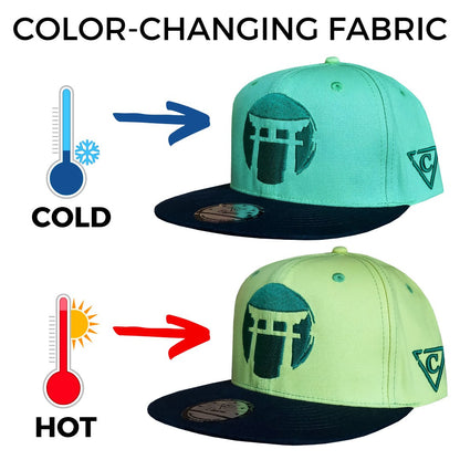 Green Samurai Snapback - COLOR-CHANGING - Capiche Caps Color-Changing