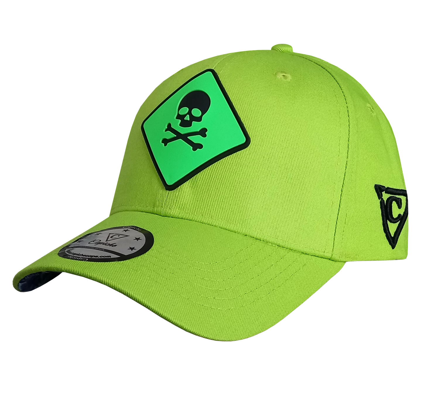 Toxic Tsunami Curved Cap - Neon Green - Capiche Caps Rubber