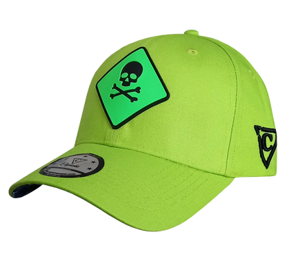 Toxic Tsunami Curved Cap - Neon Green - Capiche Caps Rubber