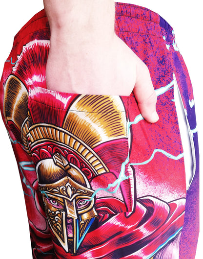 Athenian Hoplite Swim Short - Red - Capiche Caps Swimming shorts