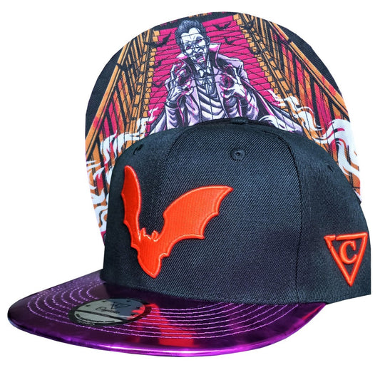 Vampire Snapback - Black/Purple Metallic - Capiche Caps Purple