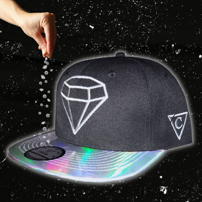 Clear Diamond - Black/Silver Holographic - Capiche Caps Black