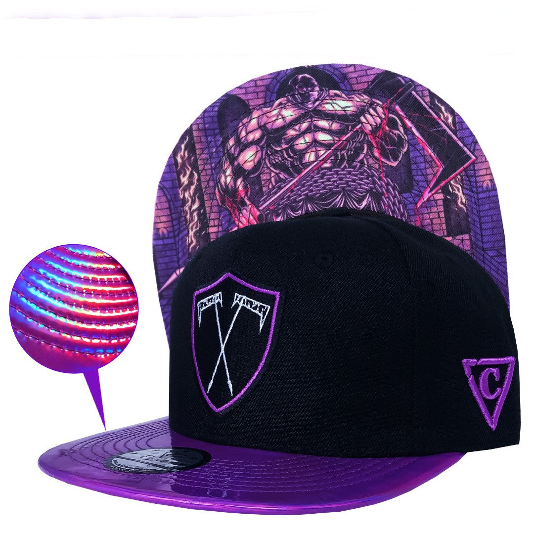 The Executioner Snapback - Black/Purple Holographic - Capiche Caps Purple