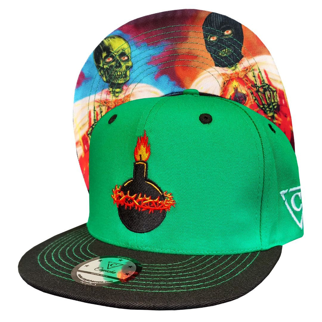 Chris Labonte x Capiche Collab Snapback - Green/Black - Capiche Caps Black