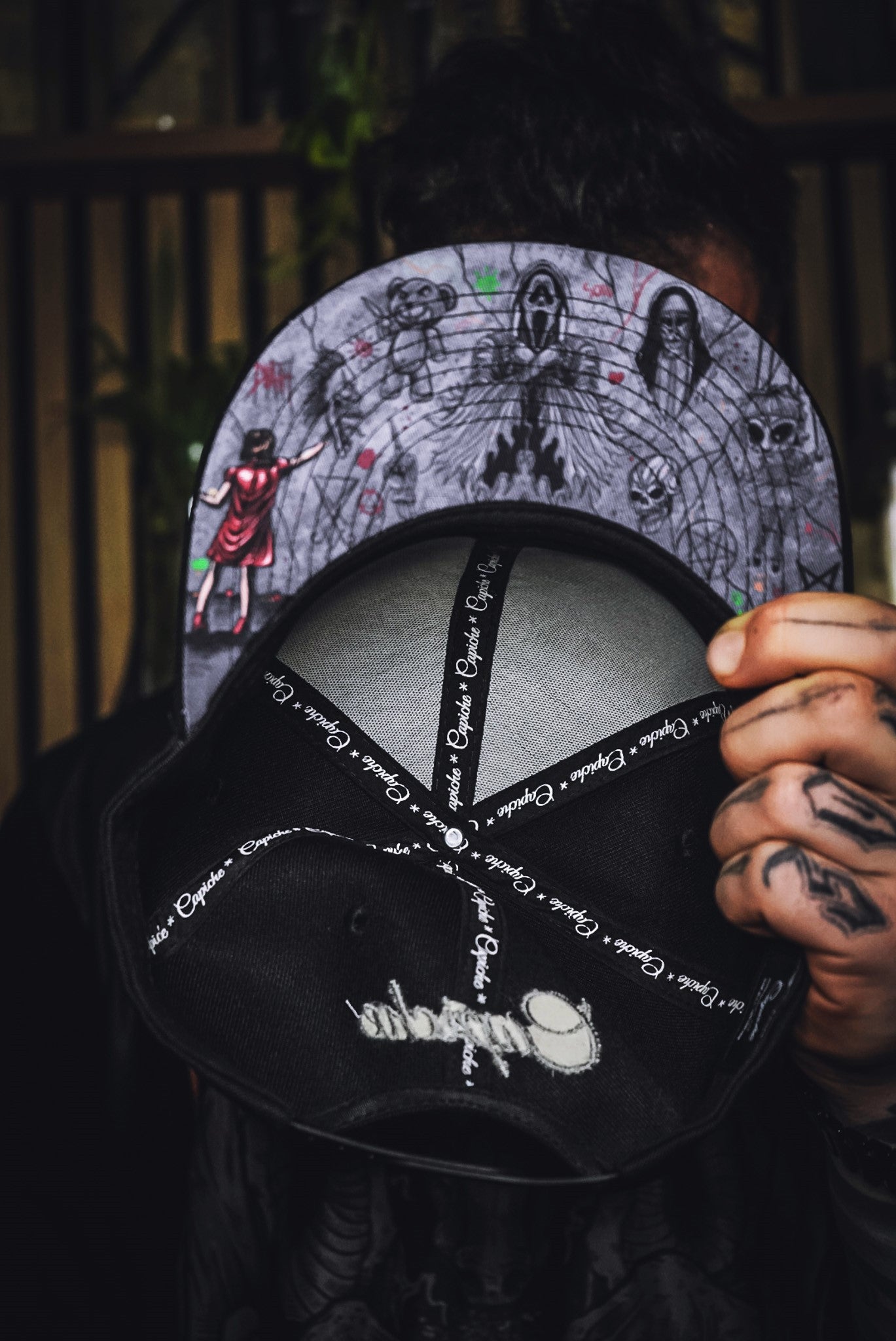 Wall Drawing Snapback - Black - Capiche Caps Black