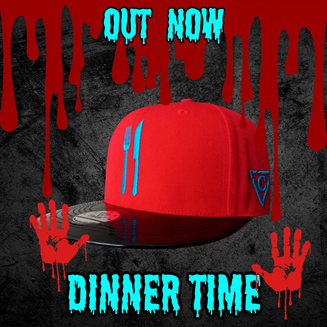 Dinner Time Snapback - Red/Black Metallic - Capiche Caps Black