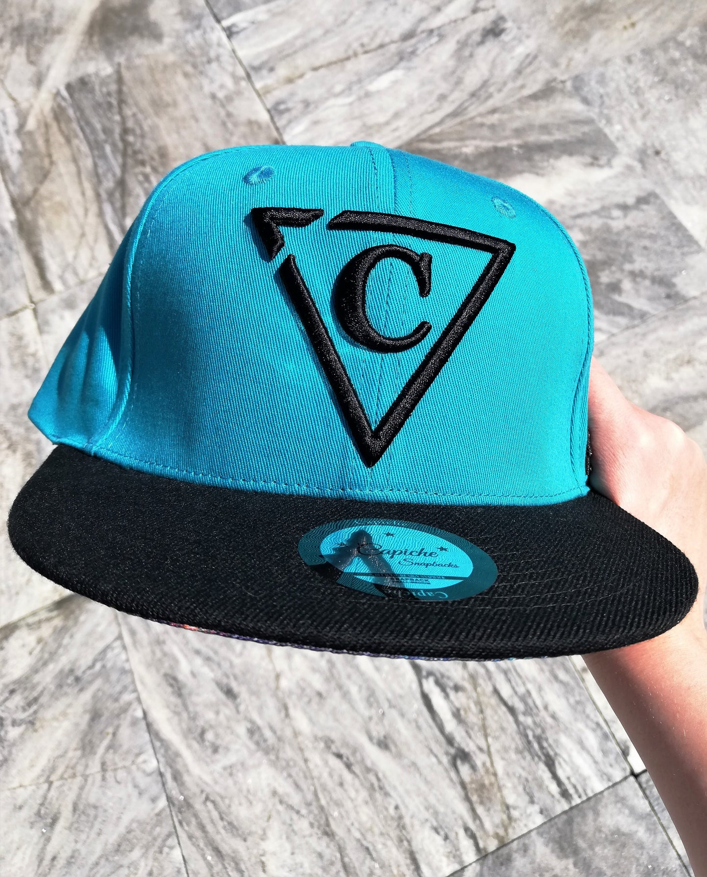 Crocodile Snapback - Blue/Black - Capiche Caps Black