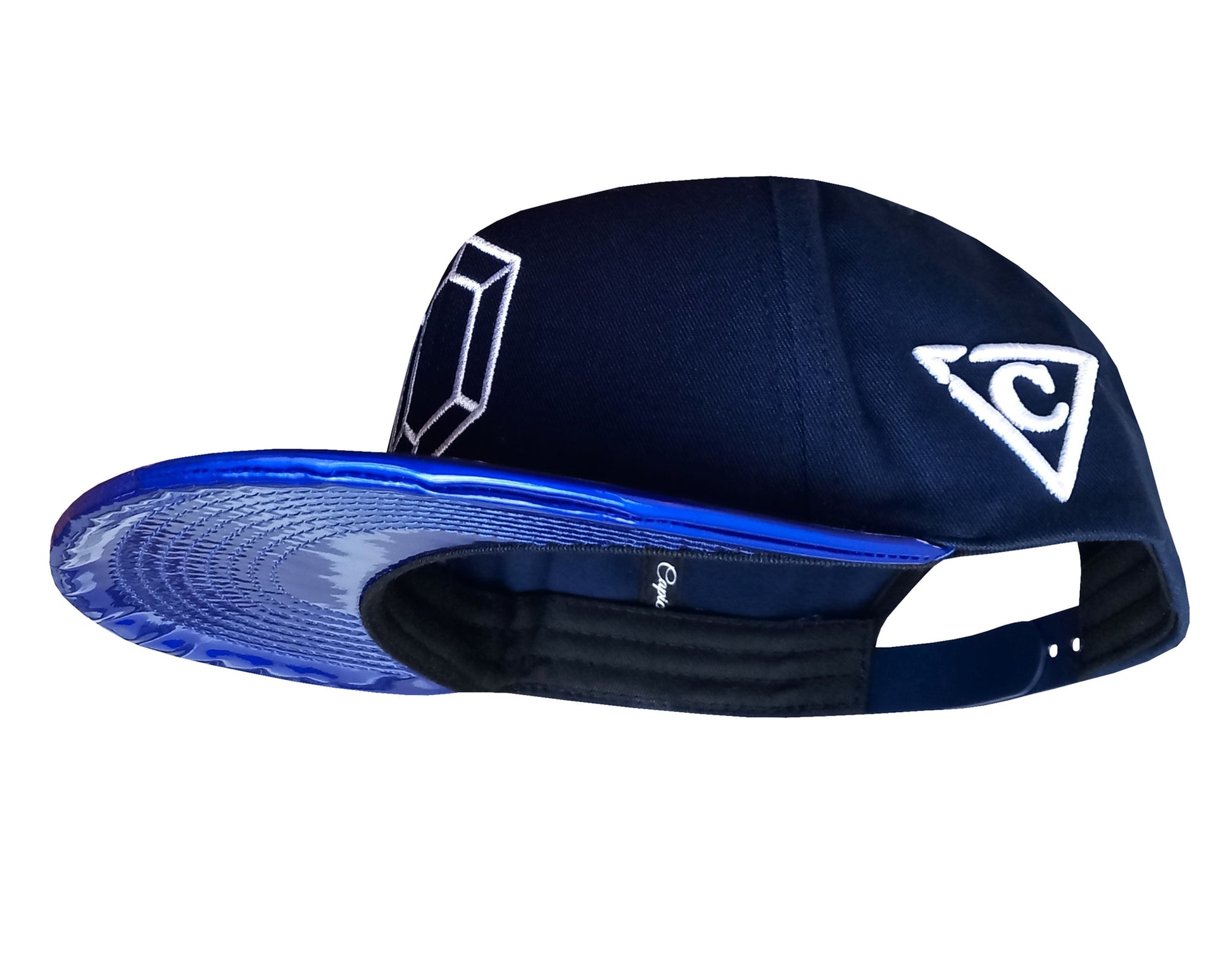 Sapphire Snapback - Blue Holographic Brim - Capiche Caps Holographic