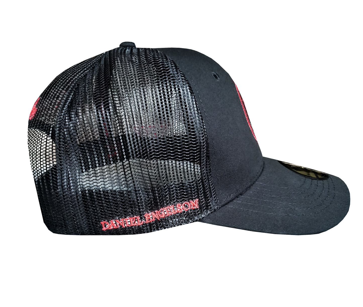 Daniel Engelson x Capiche Collab Trucker Cap - Grind With Your Demons - Capiche Caps Black