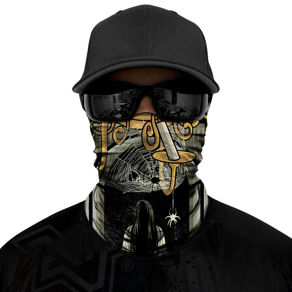 Cursed Mansion Biker Mask - Yellow/Grey - Capiche Caps Biker Mask