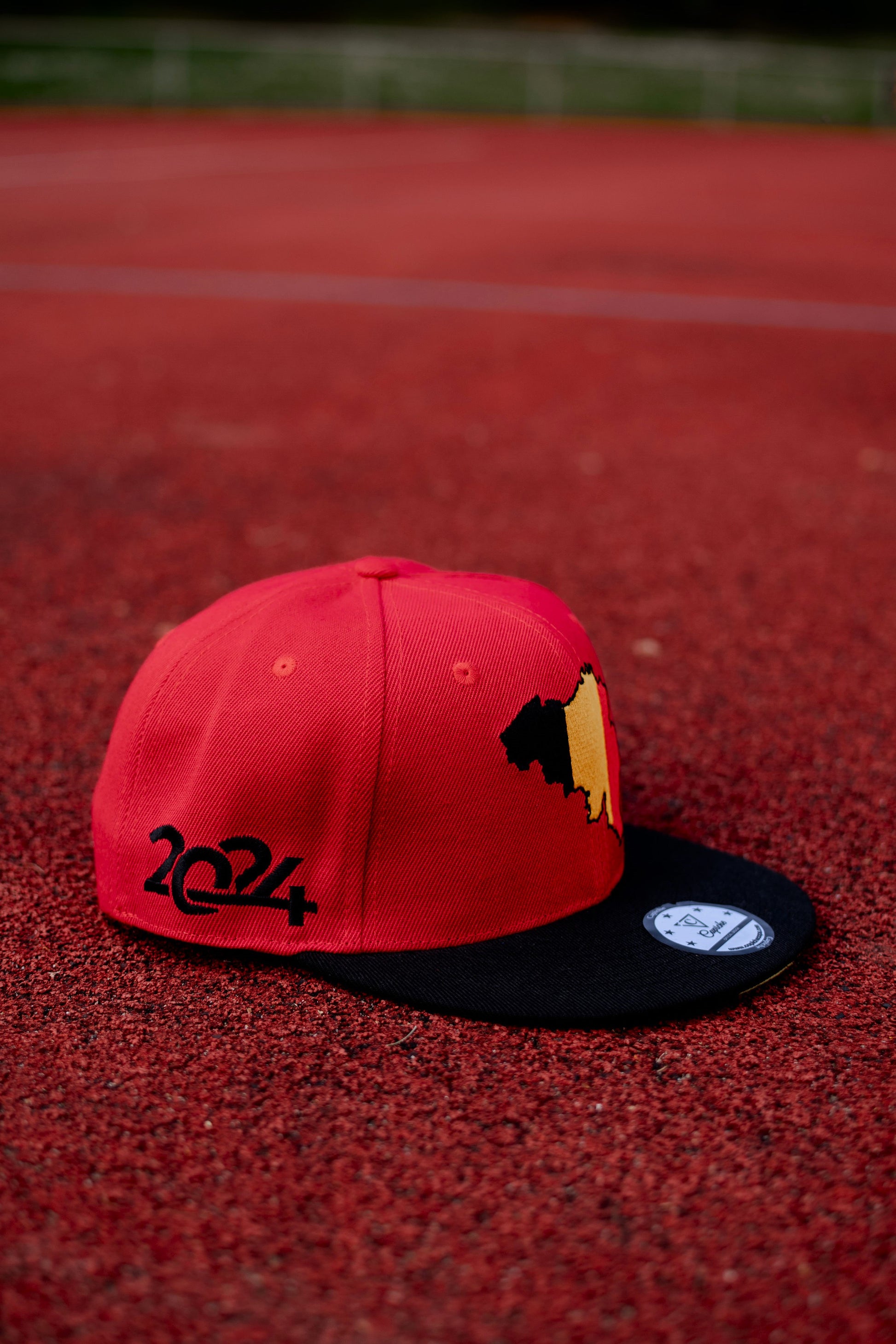 European Championship Belgium Red Snapback Baseball Cap Black Visor (13).jpg