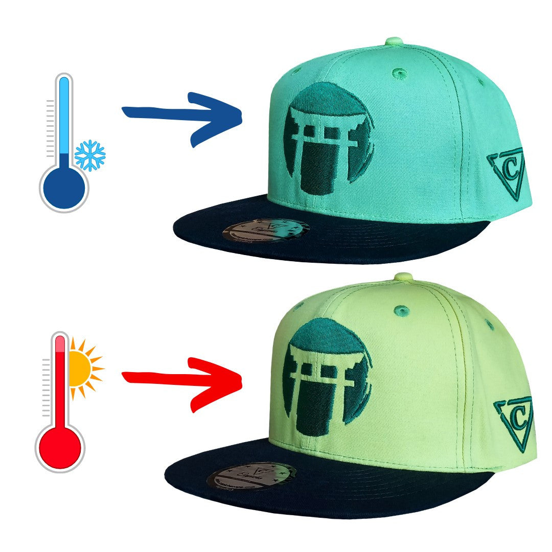 Green Samurai Snapback - COLOR-CHANGING - Capiche Caps Color-Changing