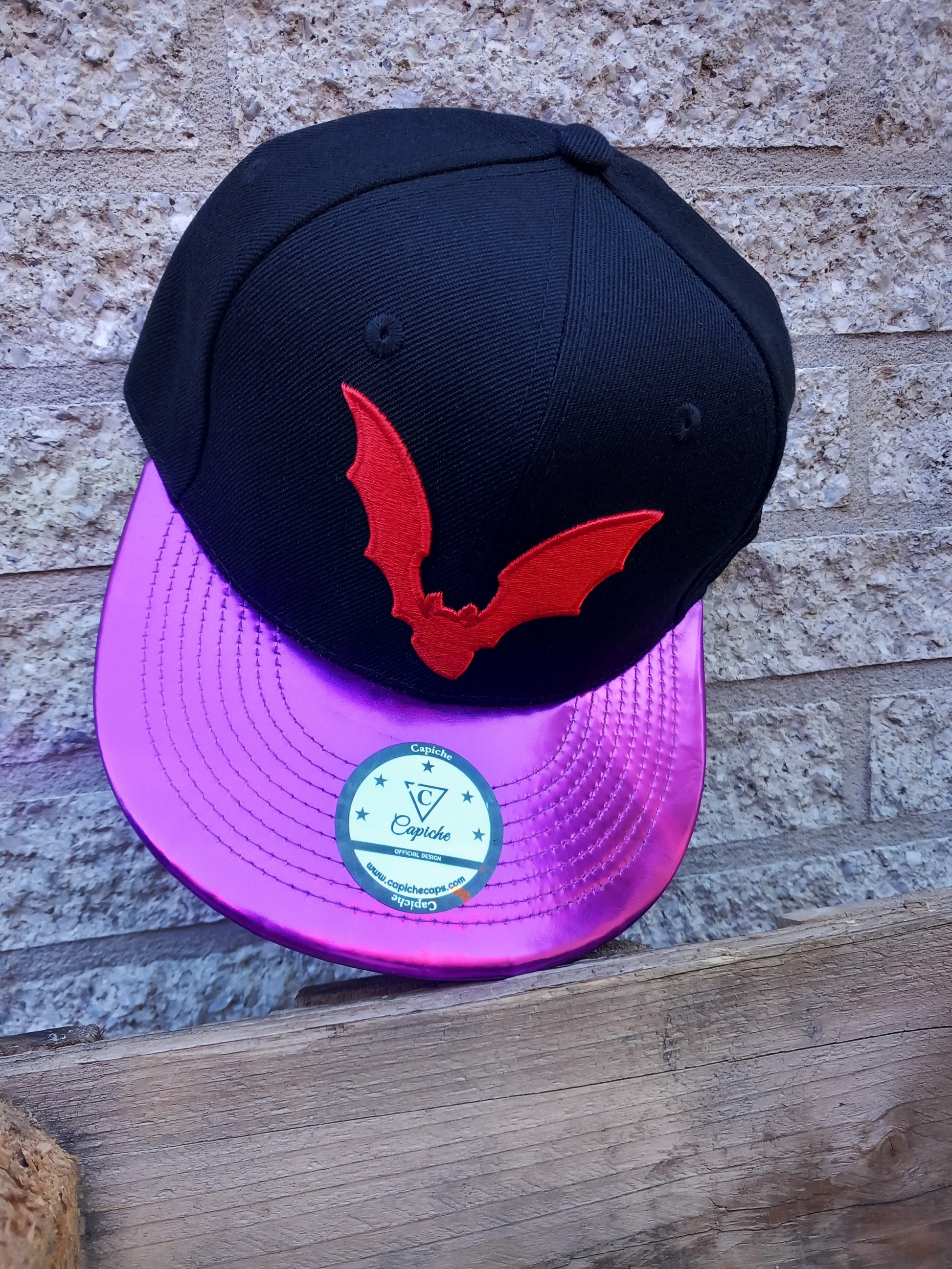 Vampire Snapback - Black/Purple Metallic - Capiche Caps Purple