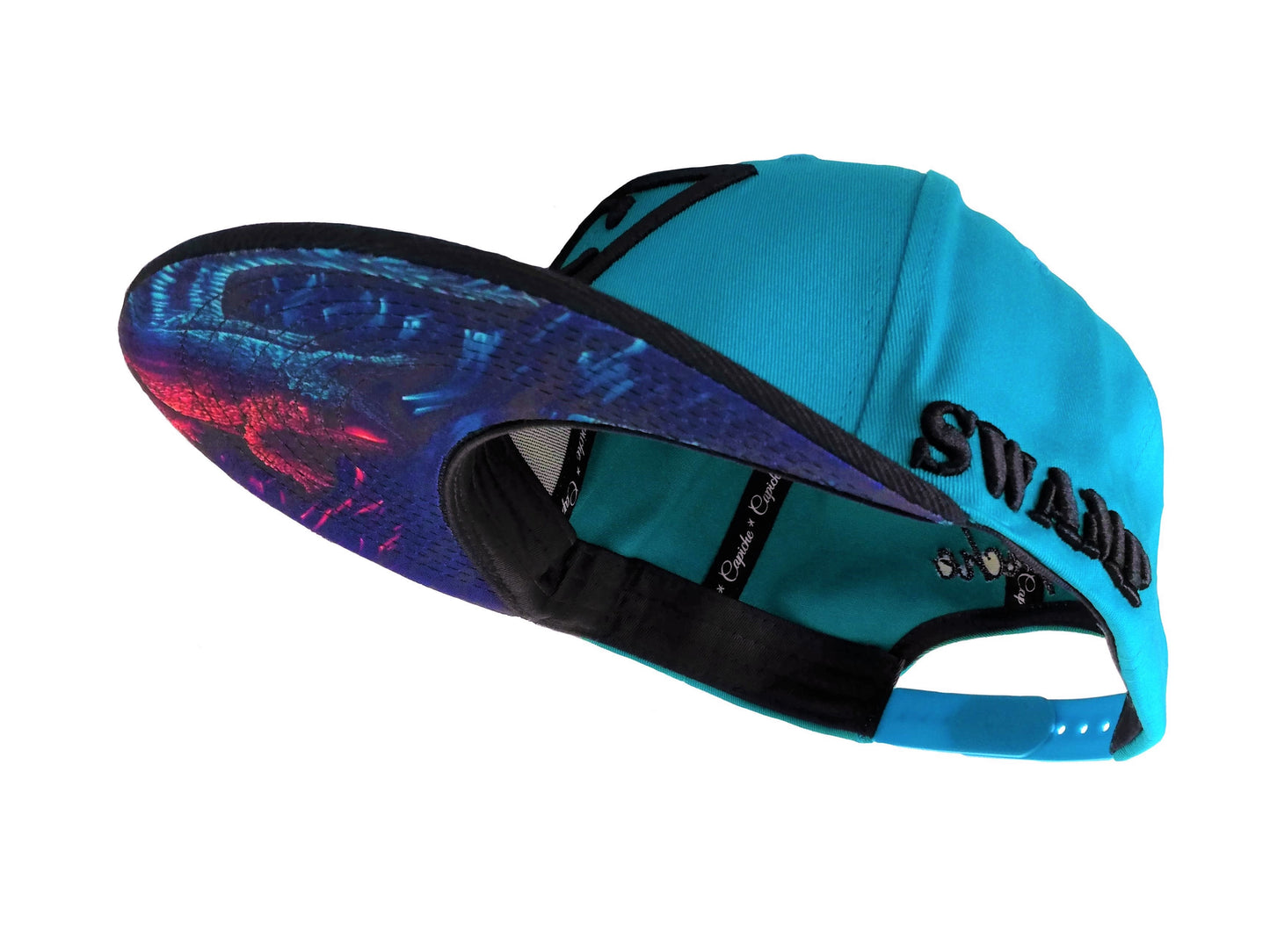 Crocodile Snapback - Blue/Black - Capiche Caps Black