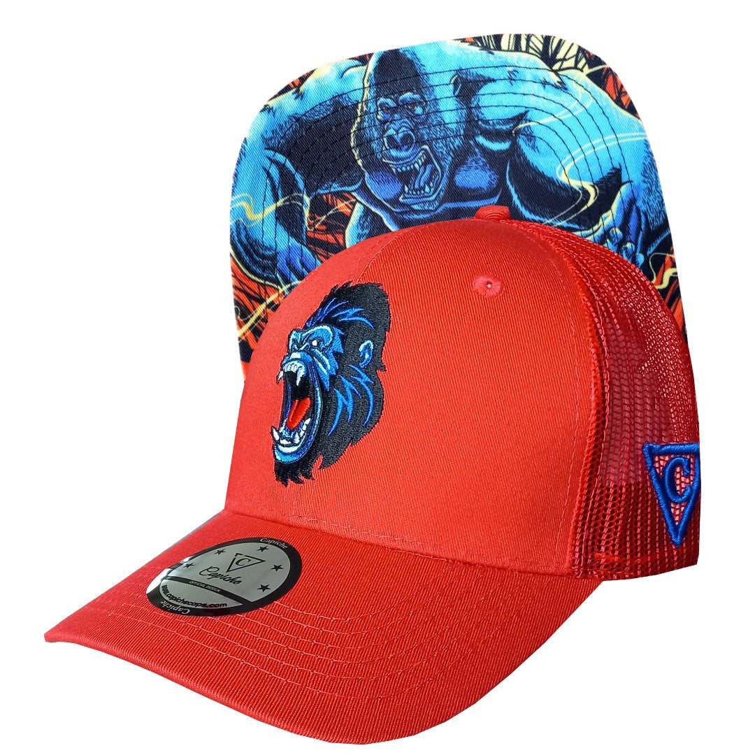 Gorilla Trucker Cap - Orange - Capiche Caps All Products Released