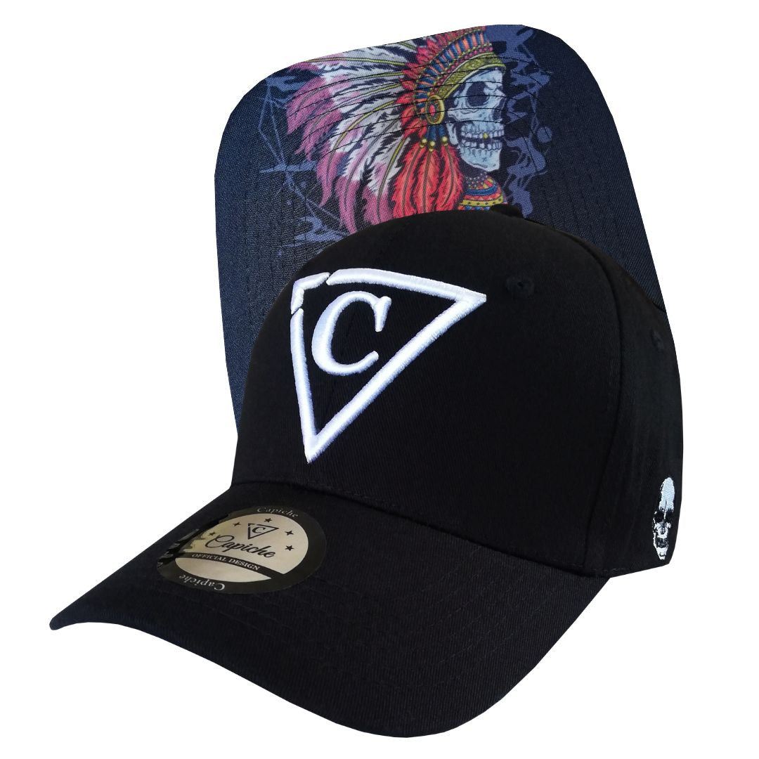 Dead Chief Curved Baseball Cap - Black - Capiche Caps Curved Cap