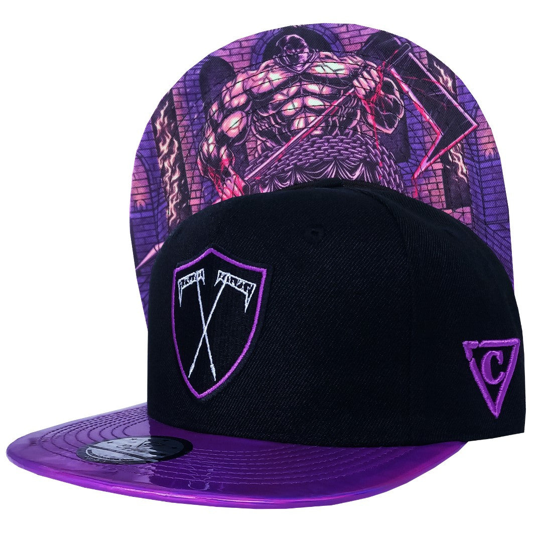 The Executioner Snapback - Black/Purple Holographic - Capiche Caps Purple