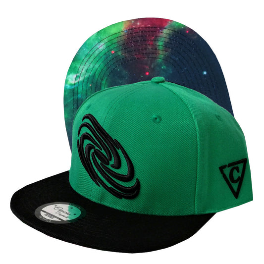 Green Galaxy Snapback - Capiche Caps Galaxy