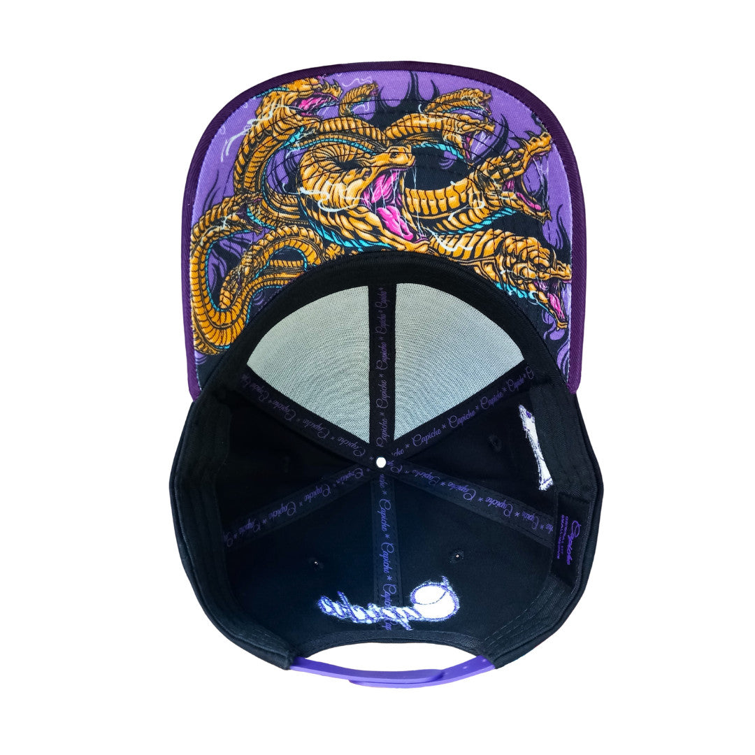 Hydra Curved Cap Child Size - Black/Purple - Capiche Caps Purple