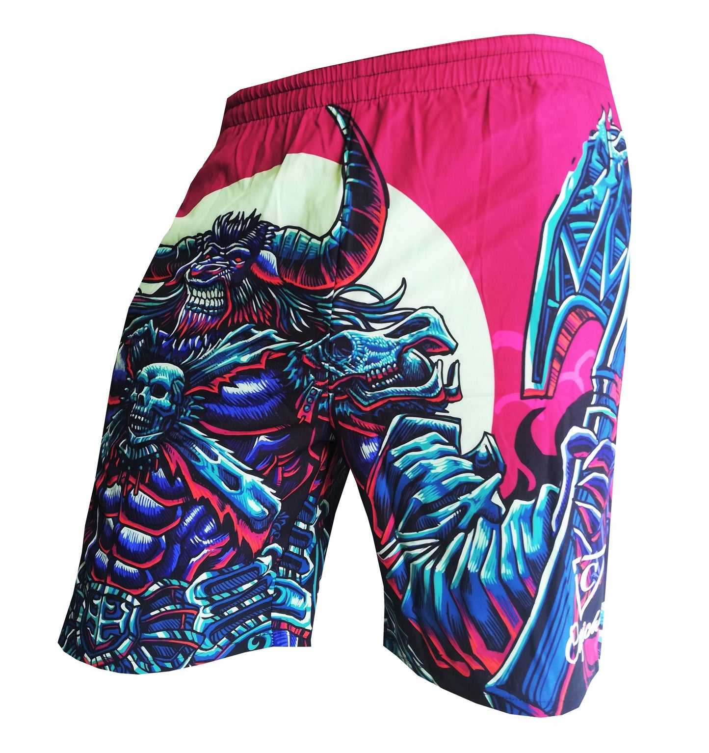 Minotaur Swim Short - Ruby/Blue - Capiche Caps Swimming shorts