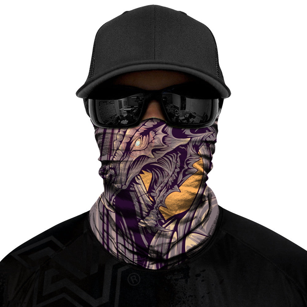 Black Dragon Biker Mask - Black/Grey - Capiche Caps Black