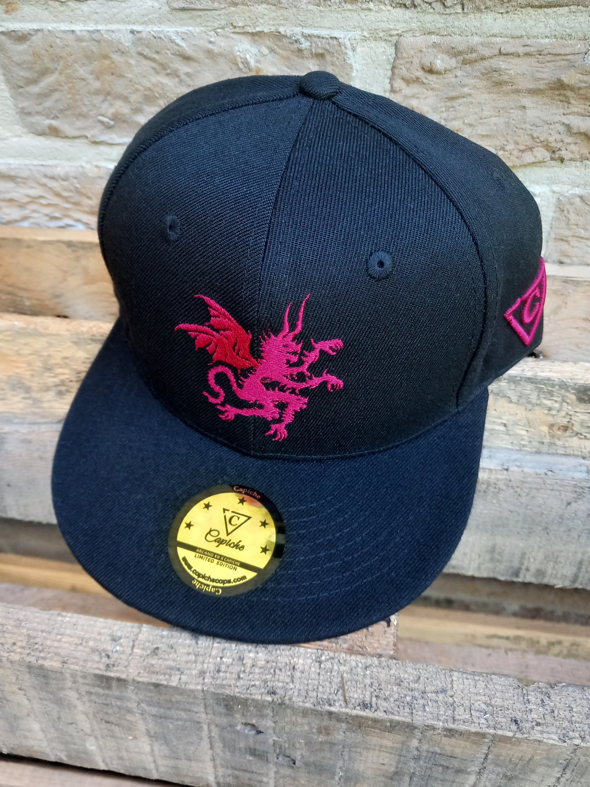 Arcano XV x Capiche Collab Snapback - Black/Red - Capiche Caps Black