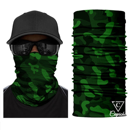 Green Camo Biker Mask - Green - Capiche Caps Biker Mask