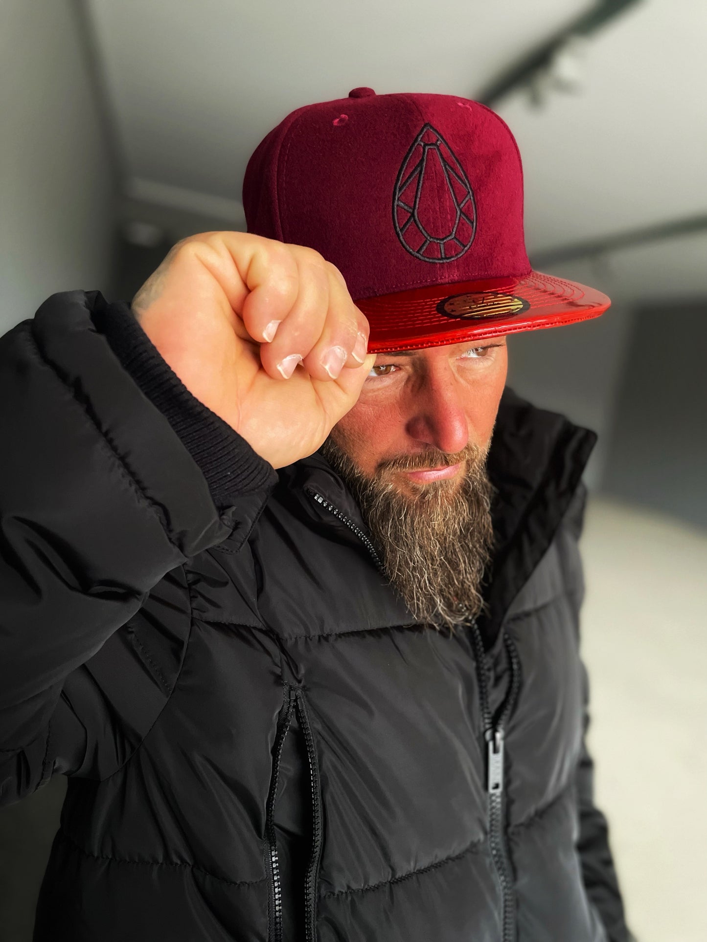 Ruby - Red Fleece/Red Holographic - Capiche Caps Holographic