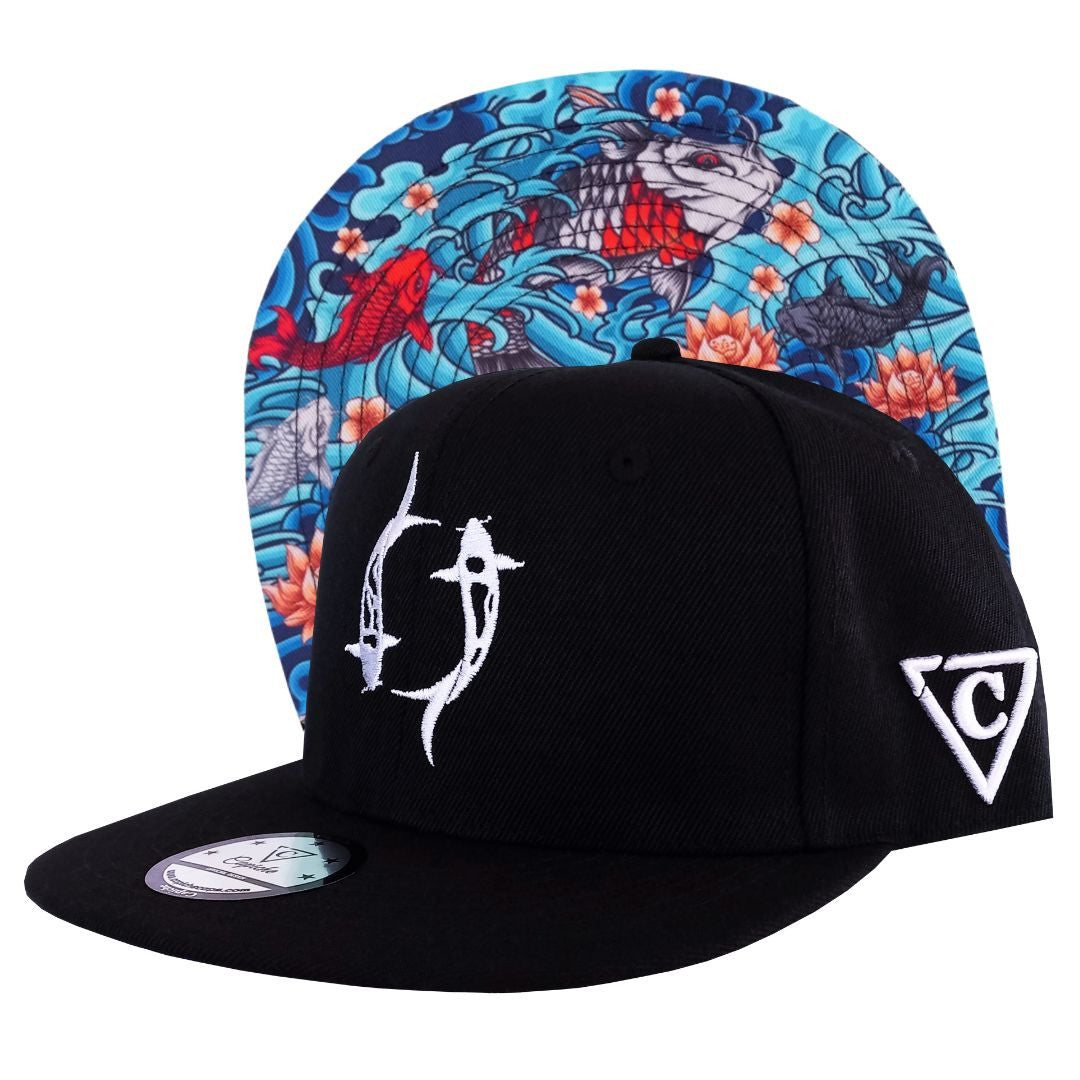 Enno_Ink x Capiche Collab Snapback - The Koi - Capiche Caps Black