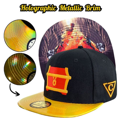 Go For Gold Snapback - Black/Gold Holographic - Capiche Caps Black