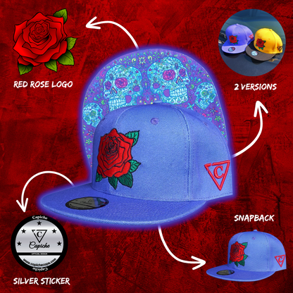 Day Of The Dead 1 Snapback - Purple - Capiche Caps Purple