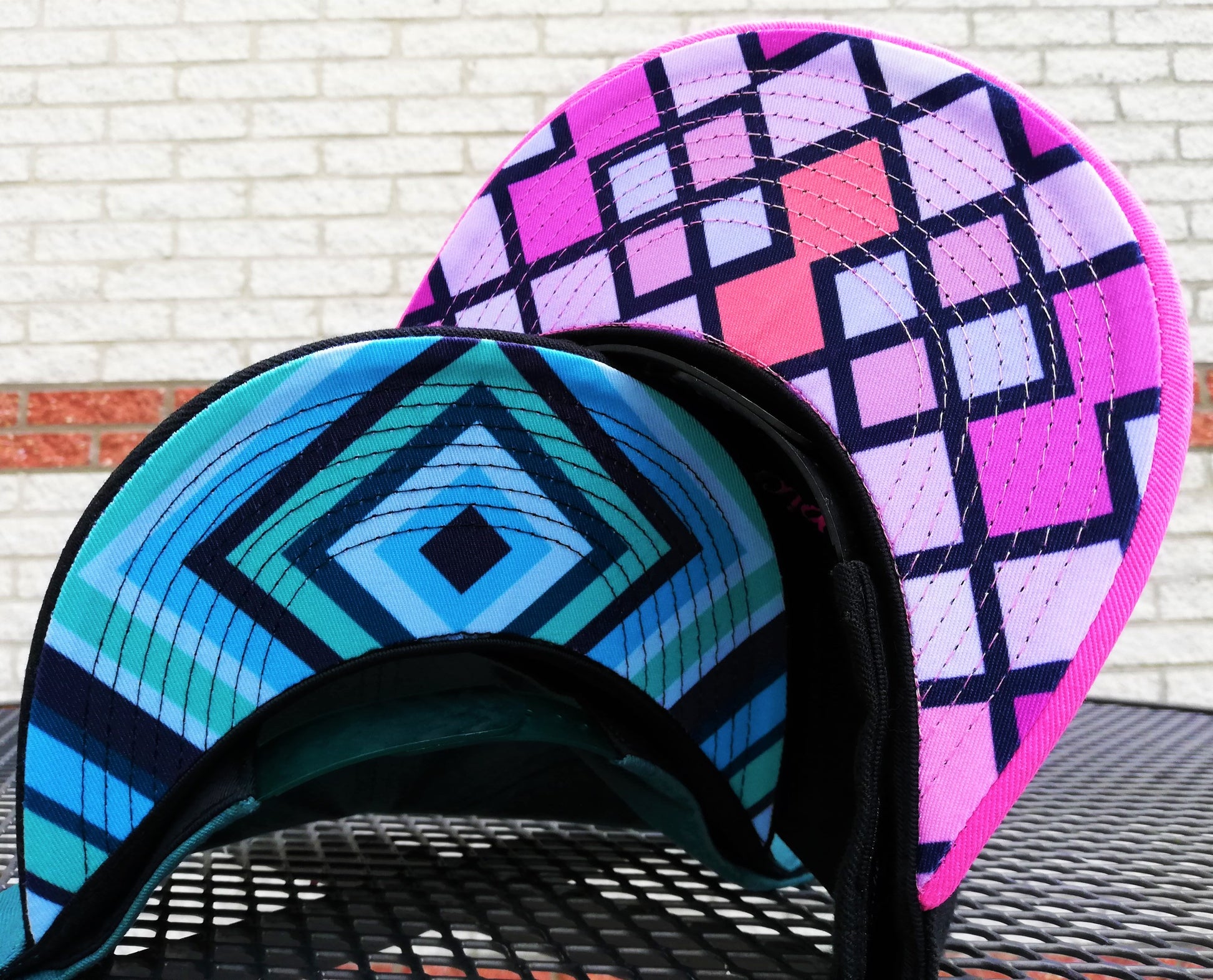 The Grid Snapback - Black/Pink - Capiche Caps Black