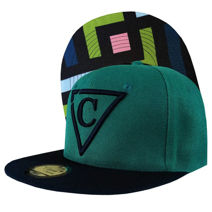 The Square Snapback - Green/Black - Capiche Caps Black