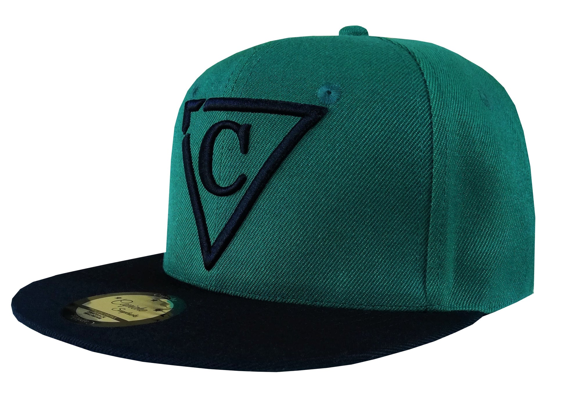 The Square Snapback - Green/Black - Capiche Caps Black