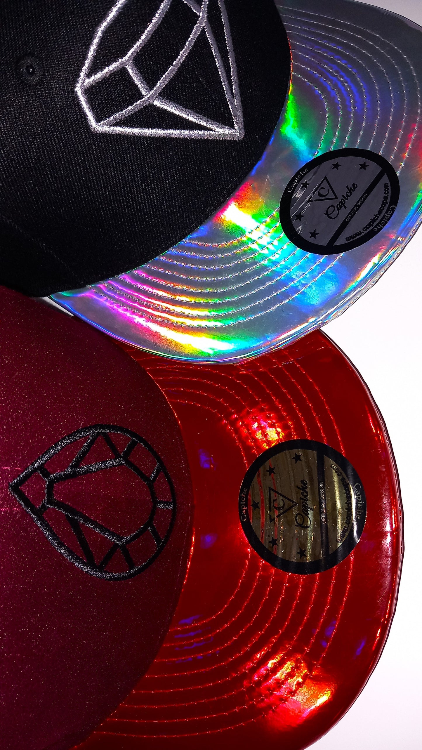 Ruby - Red Fleece/Red Holographic - Capiche Caps Holographic