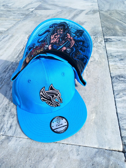 Njord Curved Baseball Cap - Blue - Capiche Caps Norse Mythology