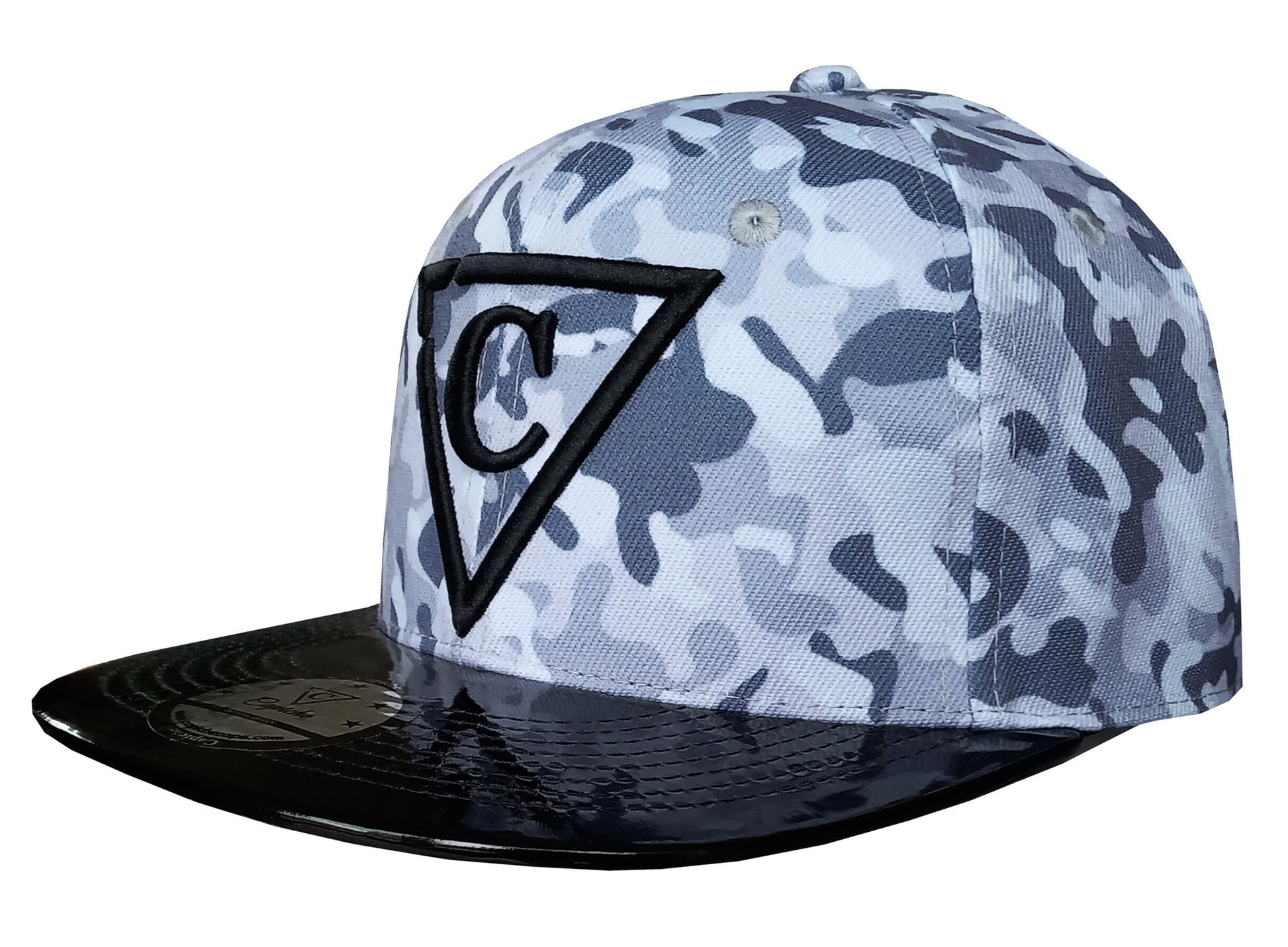 Grey Camo Snapback - Grey - Capiche Caps Black