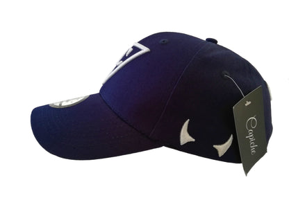 Haunted Place Curved Baseball Cap - Dark Blue - Capiche Caps Curved Cap